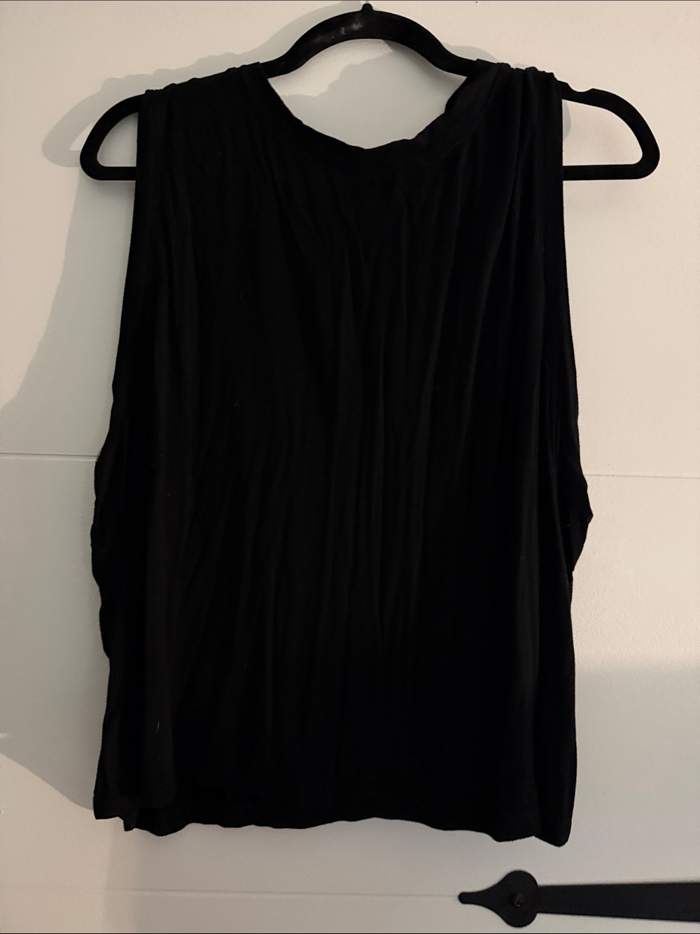 Women's Black Sleeveless Tank Top - Lightweight Drapey Fit